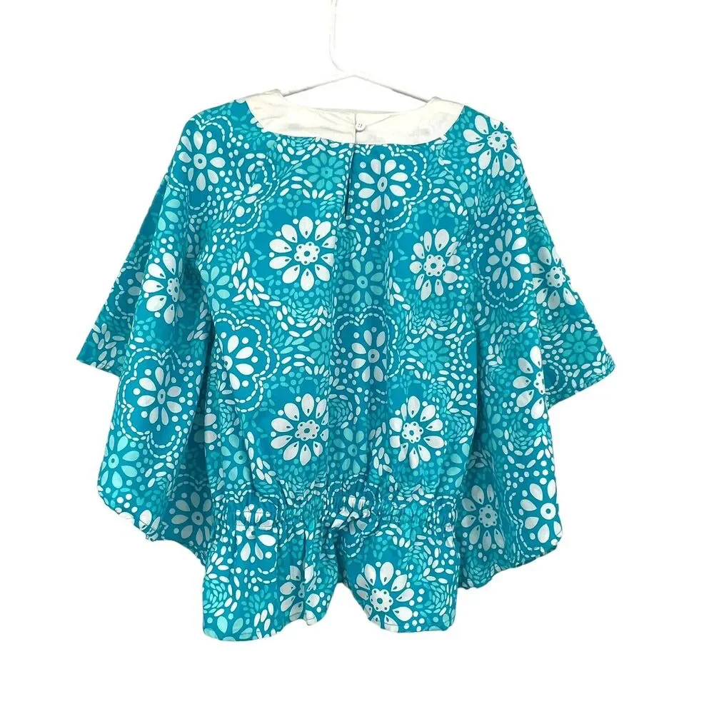 New‎ Gymboree 2015 Girls Blue White Floral Kaftan Embroidered Sz 5